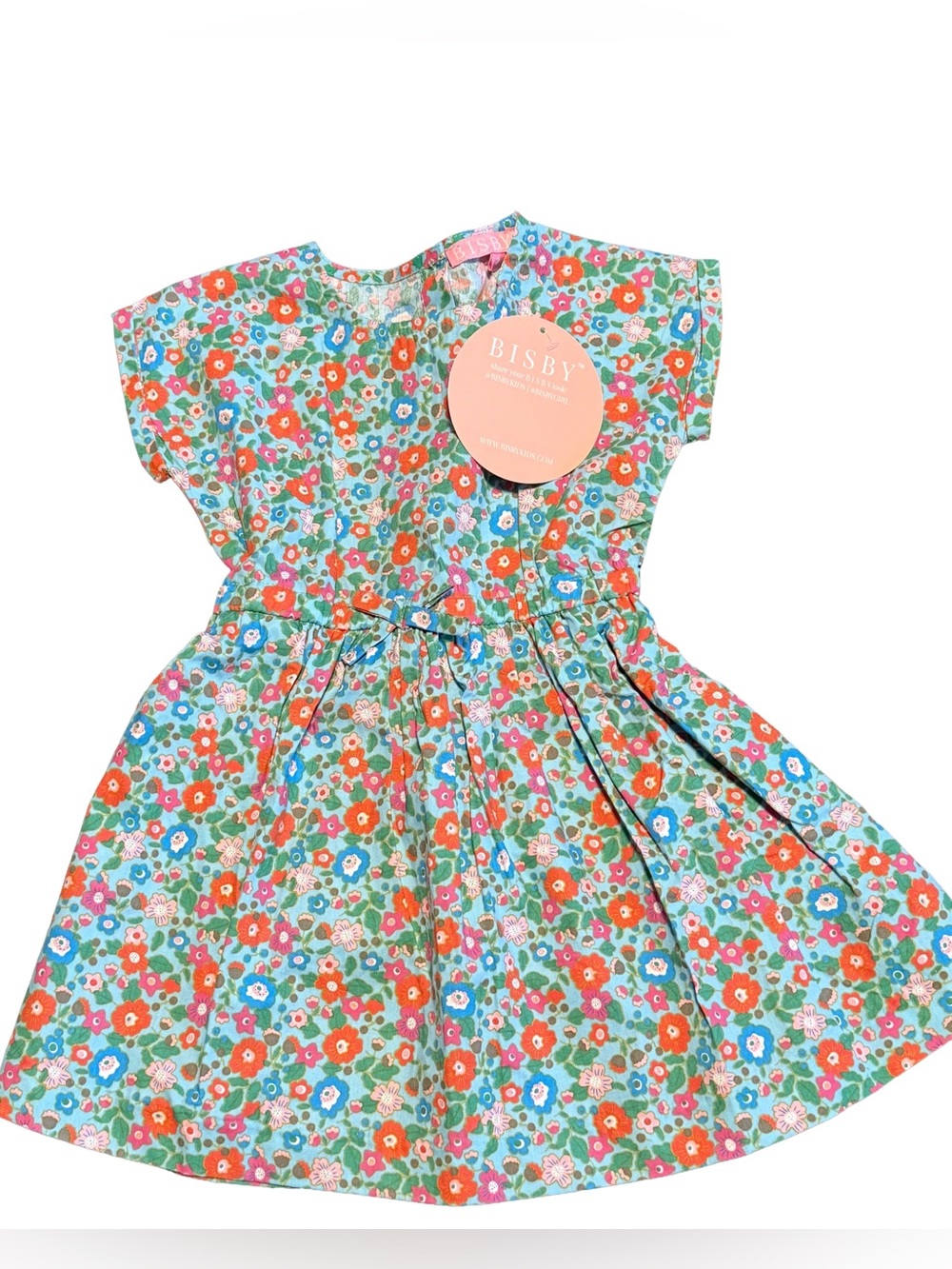 NWT BISBY Kids Floral Elastic Waist Play Dress with Pockets Size 2 2T